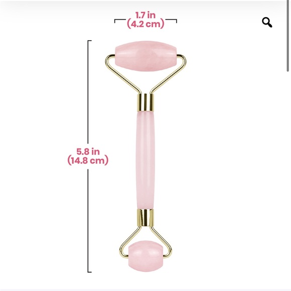 Brightening & Depuffing Premium Facial Massager / Rose Quartz Roller - Picture 6 of 12
